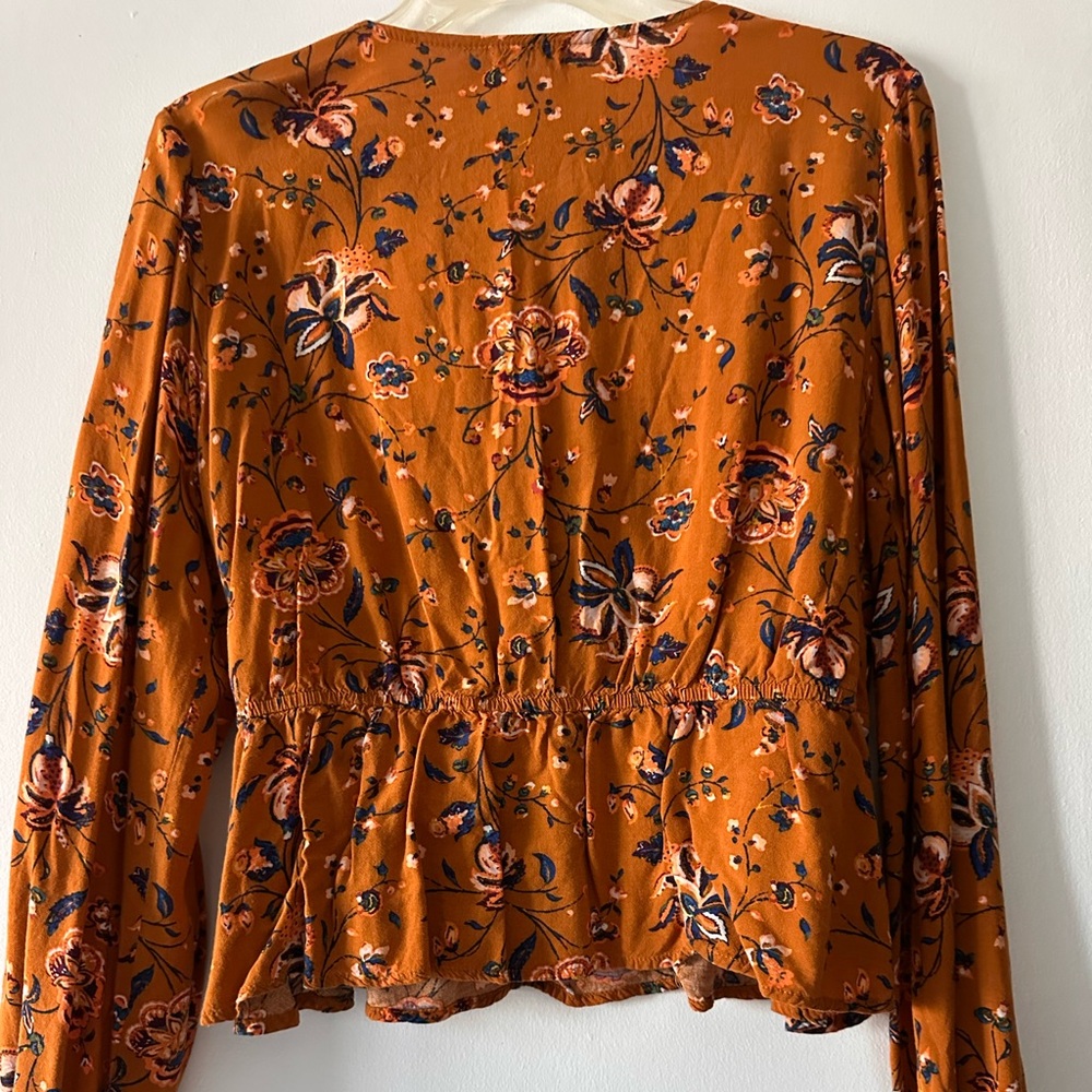 Eyeshadow Floral Rust Blouse